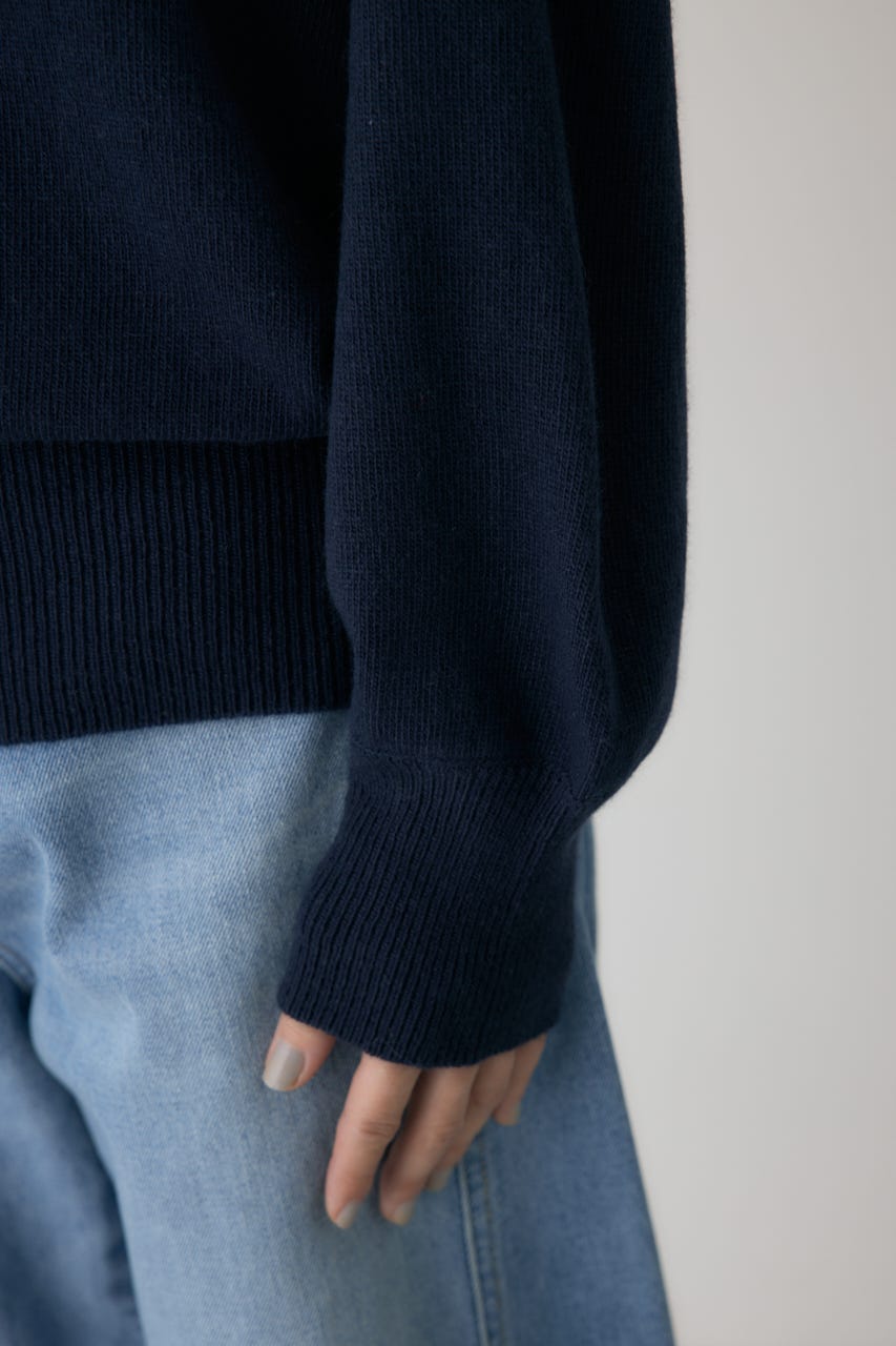 ワイドボートネックニット NVY FREE