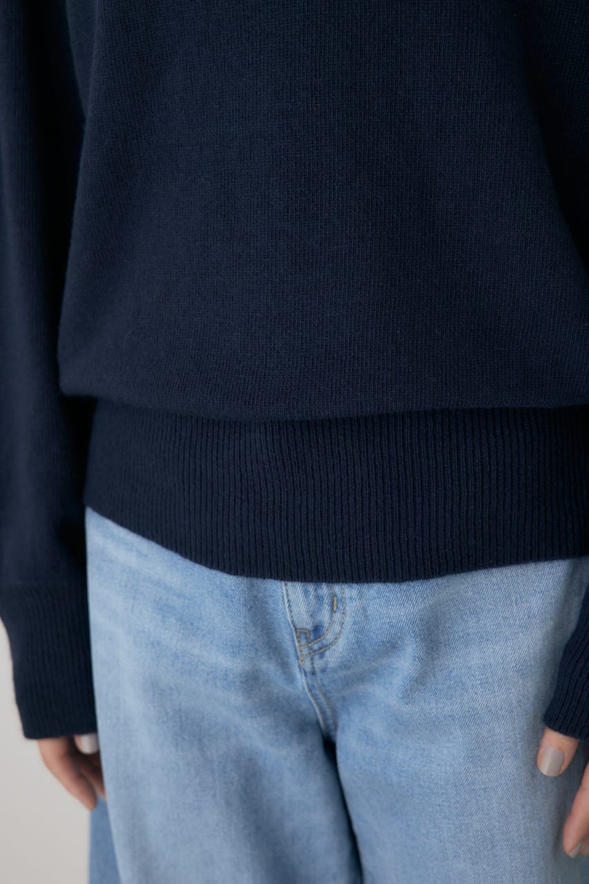 ワイドボートネックニット NVY FREE