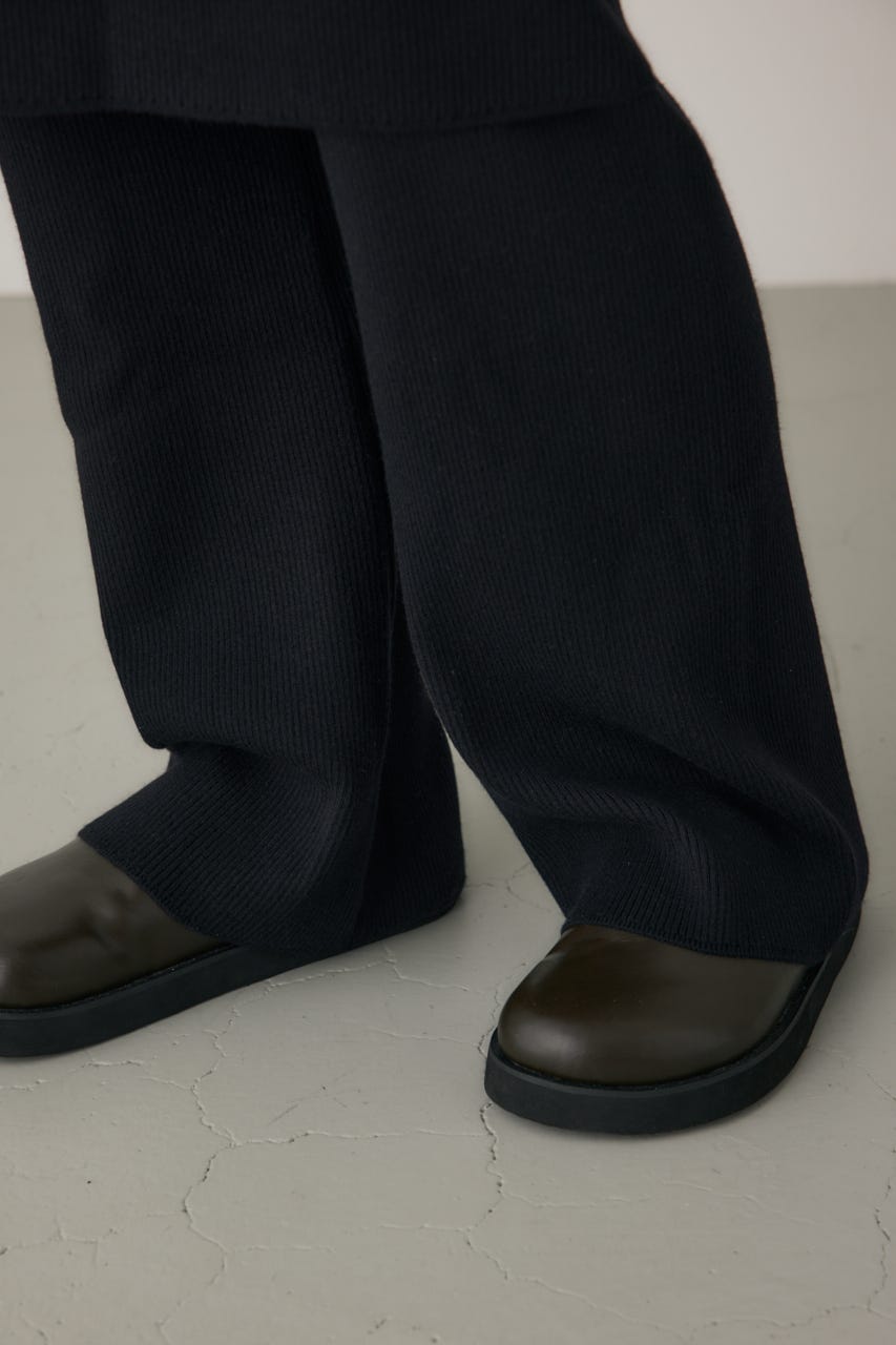 リブニットスカートパンツ BLK FREE