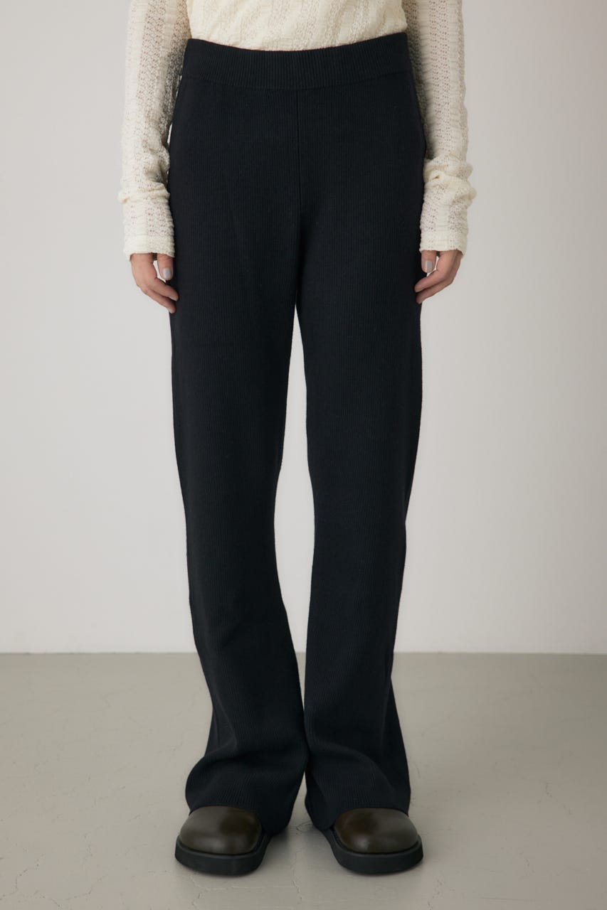 リブニットスカートパンツ BLK FREE