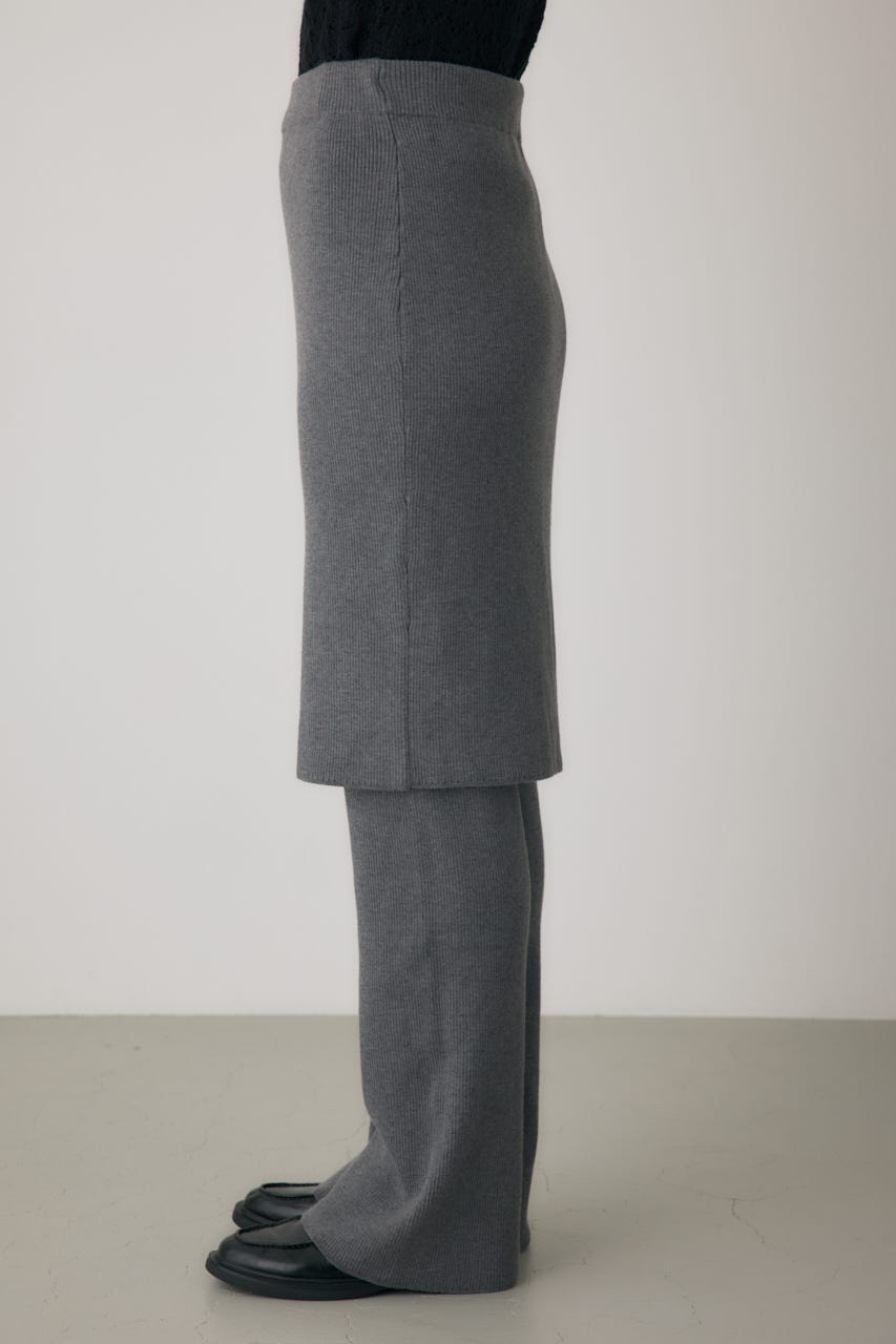 リブニットスカートパンツ GRY FREE