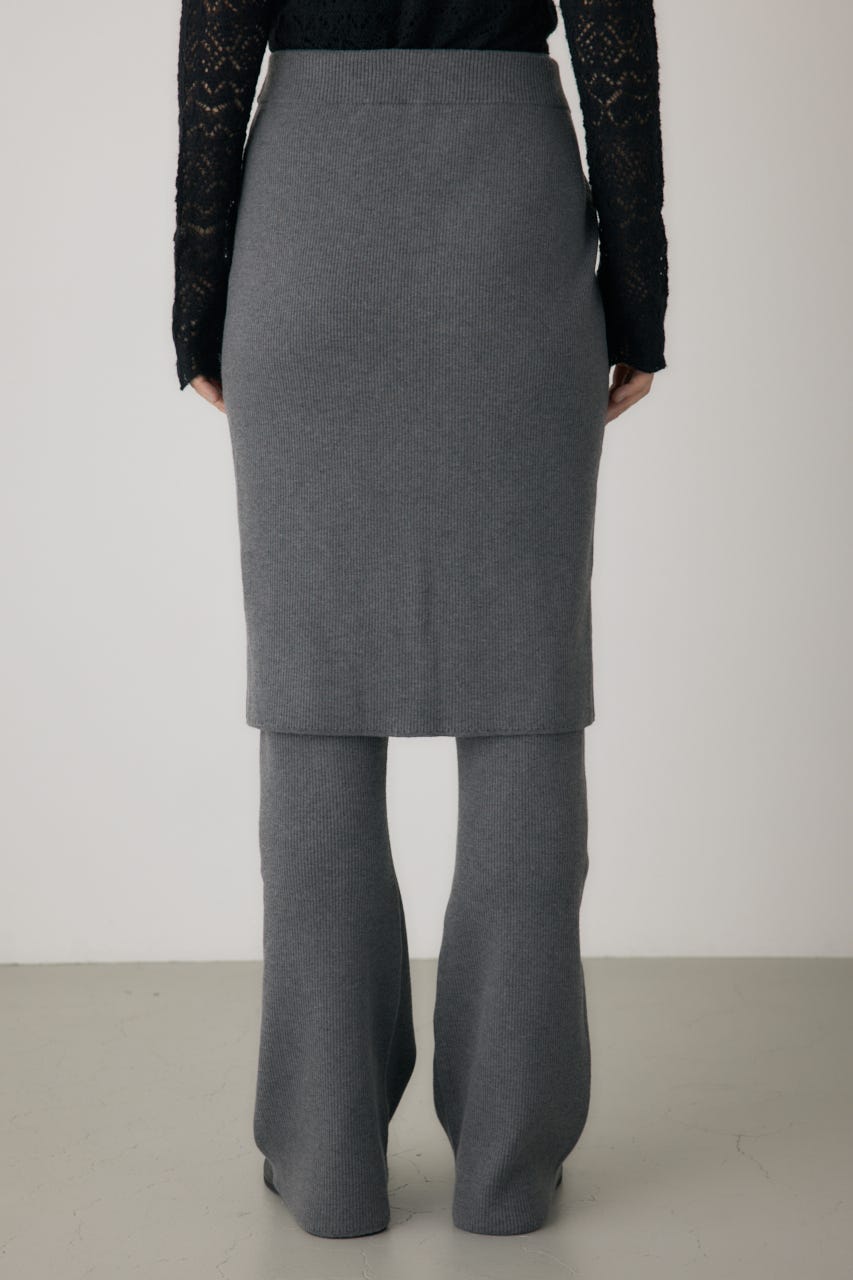リブニットスカートパンツ GRY FREE