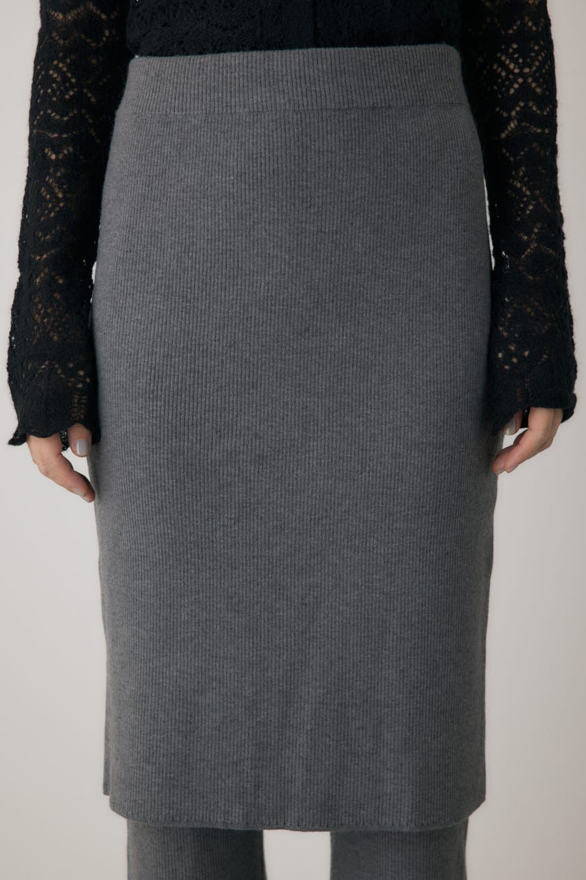リブニットスカートパンツ GRY FREE