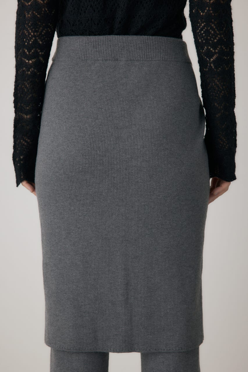 リブニットスカートパンツ GRY FREE