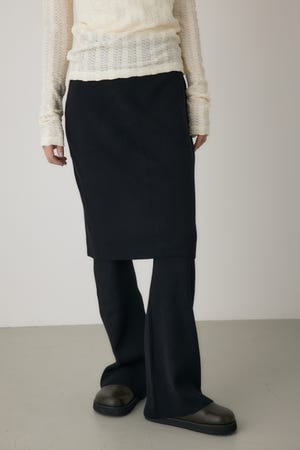 リブニットスカートパンツ