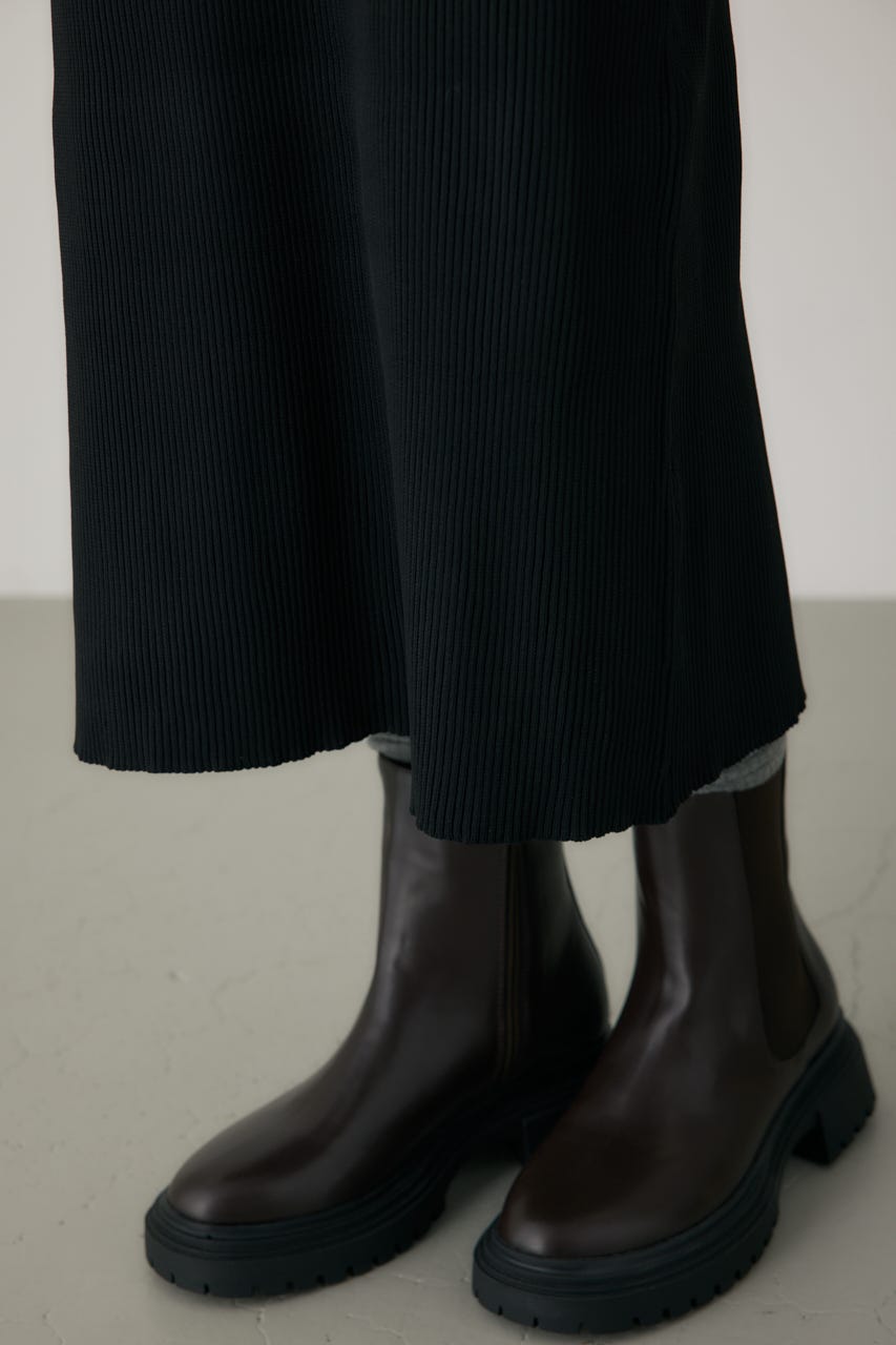 ポロリブニットワンピース BLK FREE