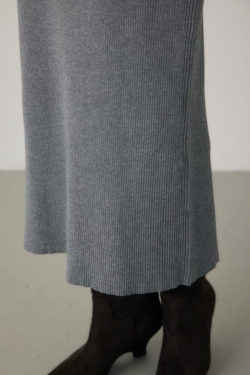 ポロリブニットワンピース GRY FREE