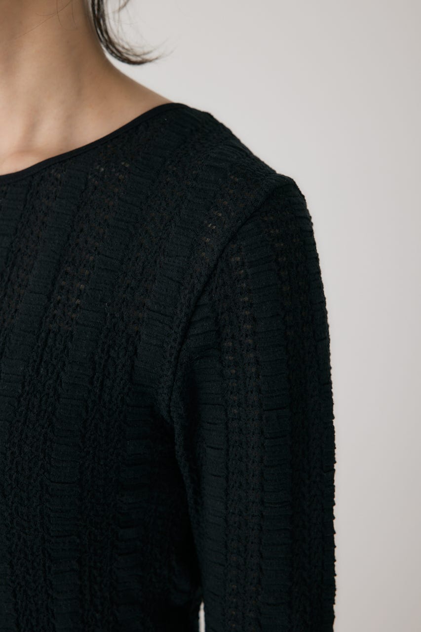 シャーリングデザイントップス BLK FREE