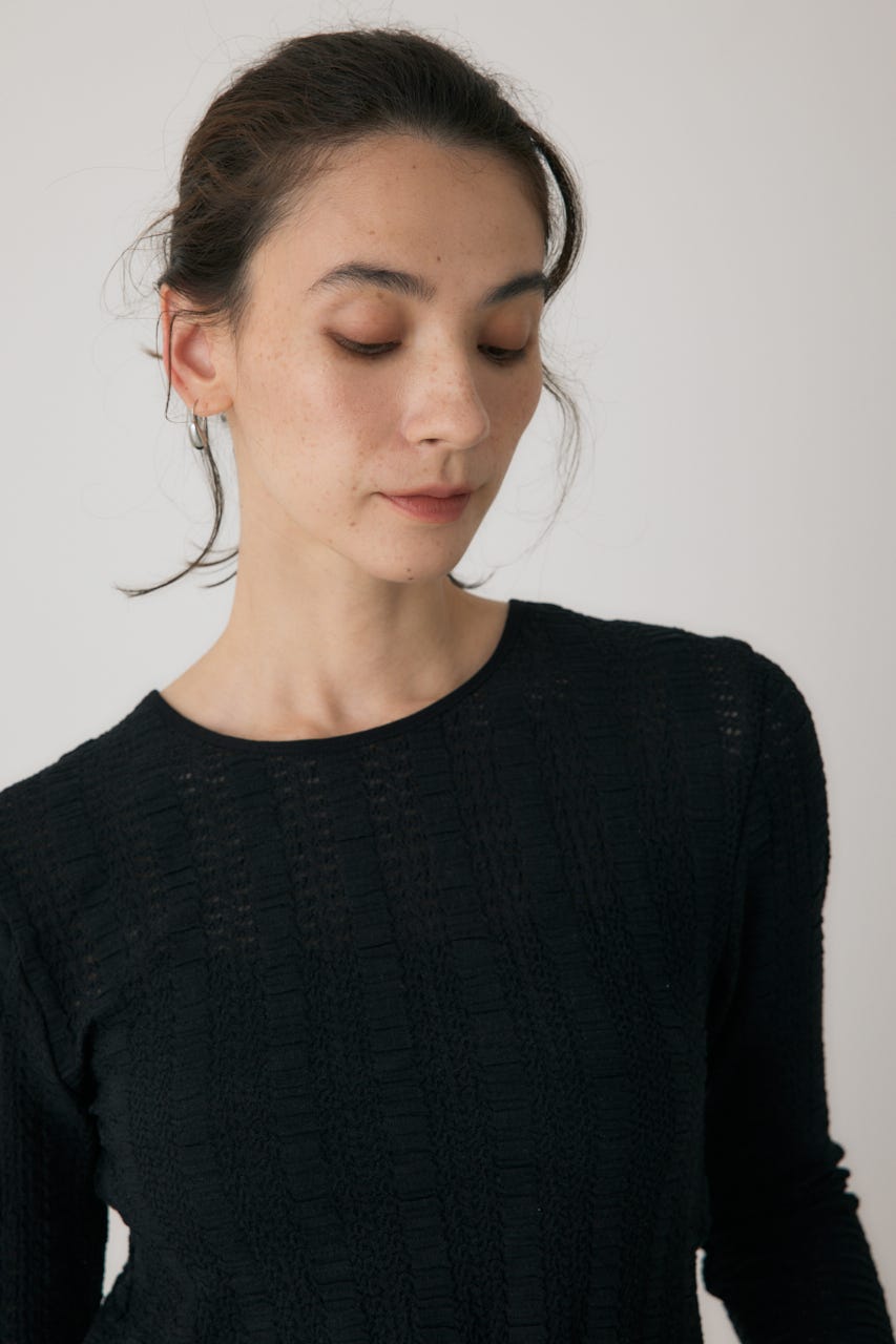 シャーリングデザイントップス BLK FREE