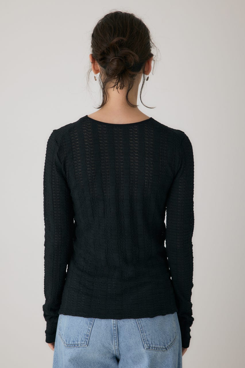 シャーリングデザイントップス BLK FREE