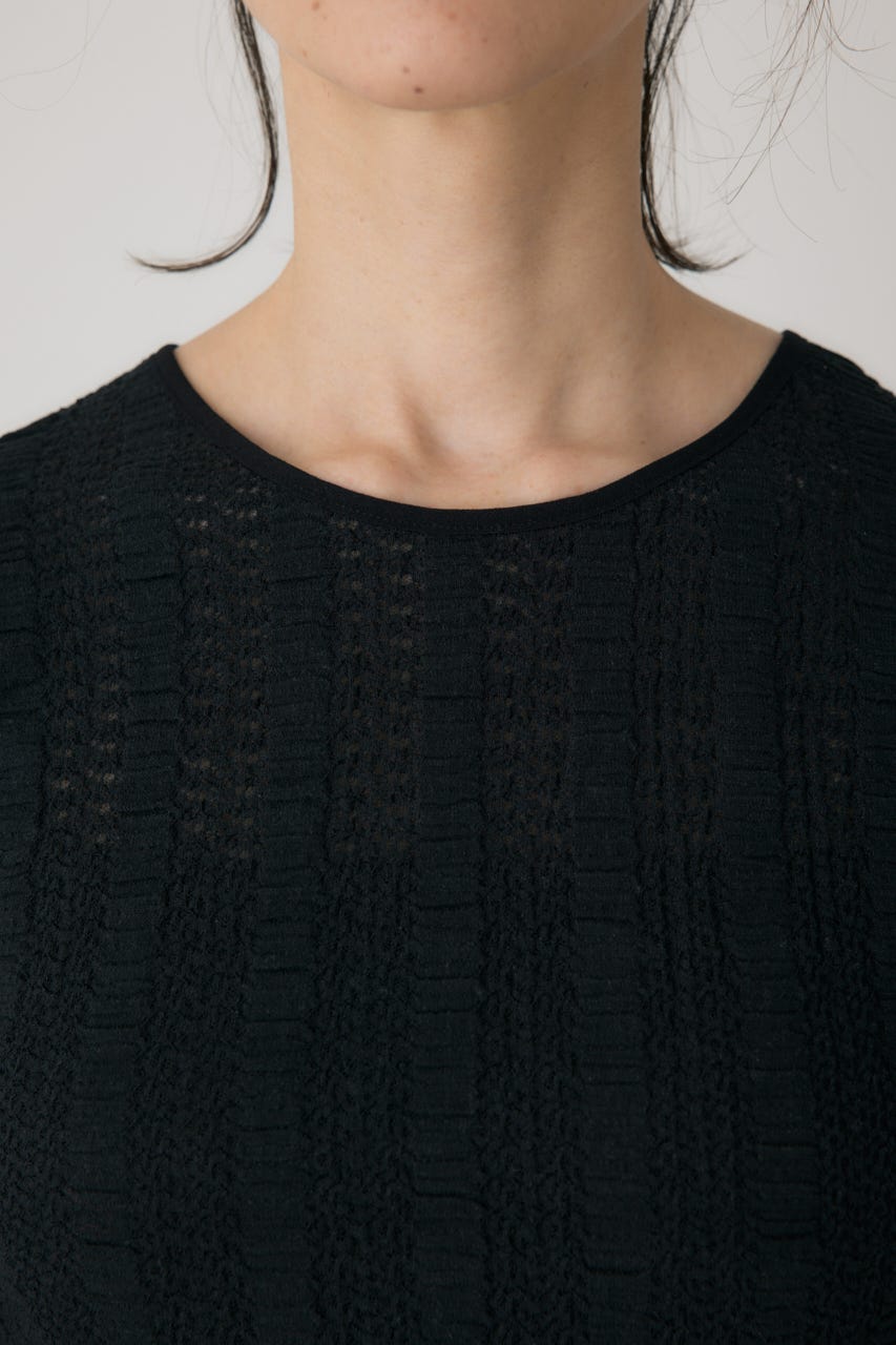 シャーリングデザイントップス BLK FREE