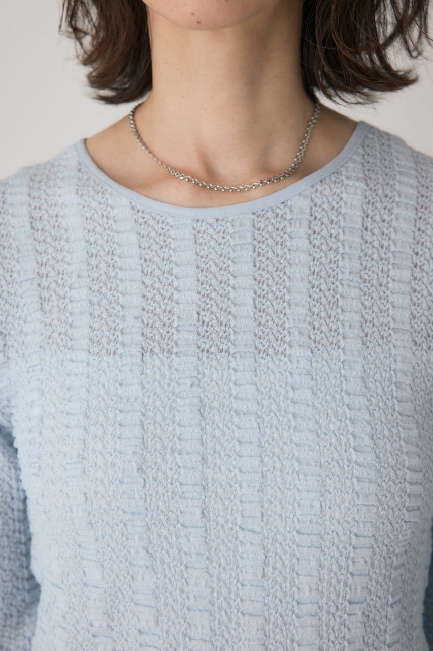 シャーリングデザイントップス L/BLU FREE