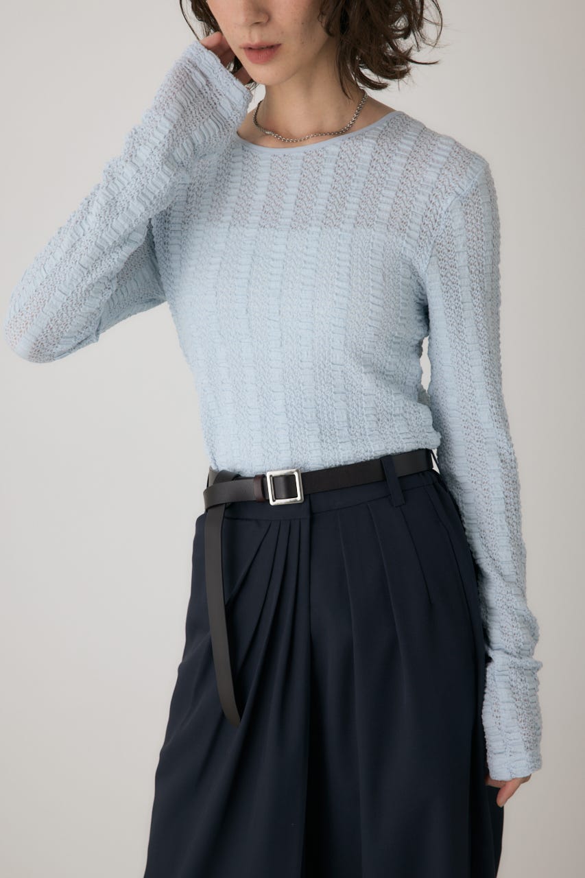 シャーリングデザイントップス L/BLU FREE