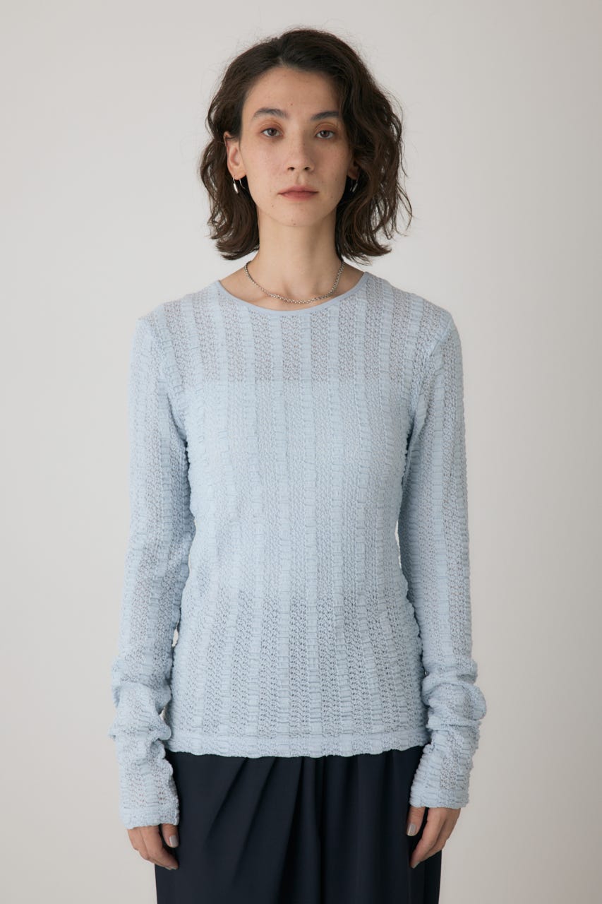 シャーリングデザイントップス L/BLU FREE