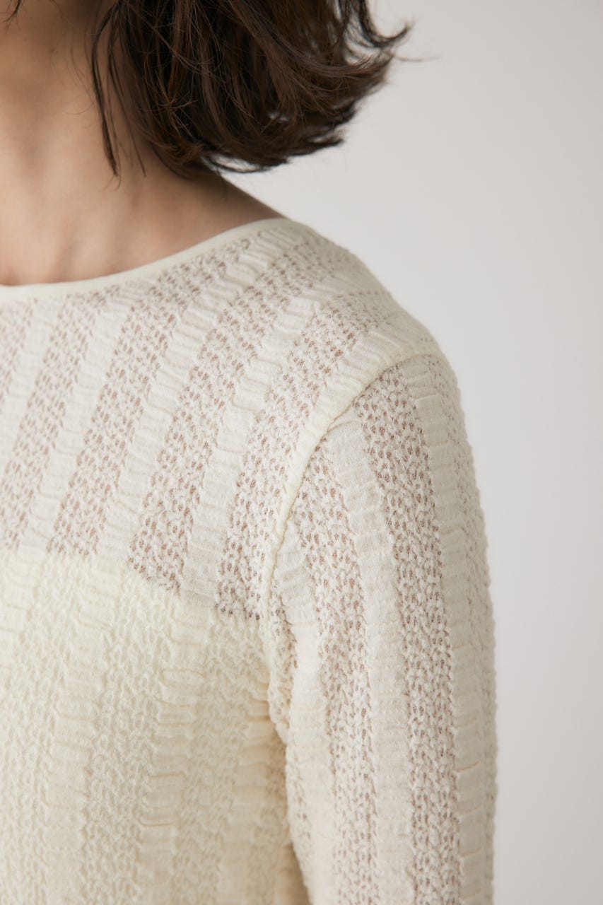 シャーリングデザイントップス O/WHT FREE