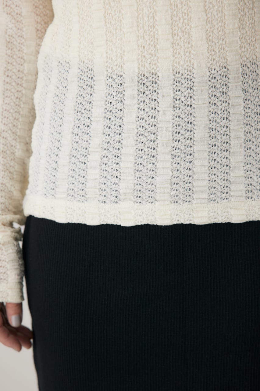 シャーリングデザイントップス O/WHT FREE