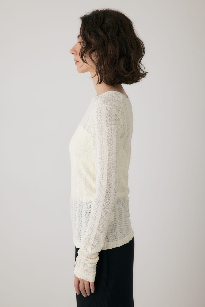 シャーリングデザイントップス O/WHT FREE