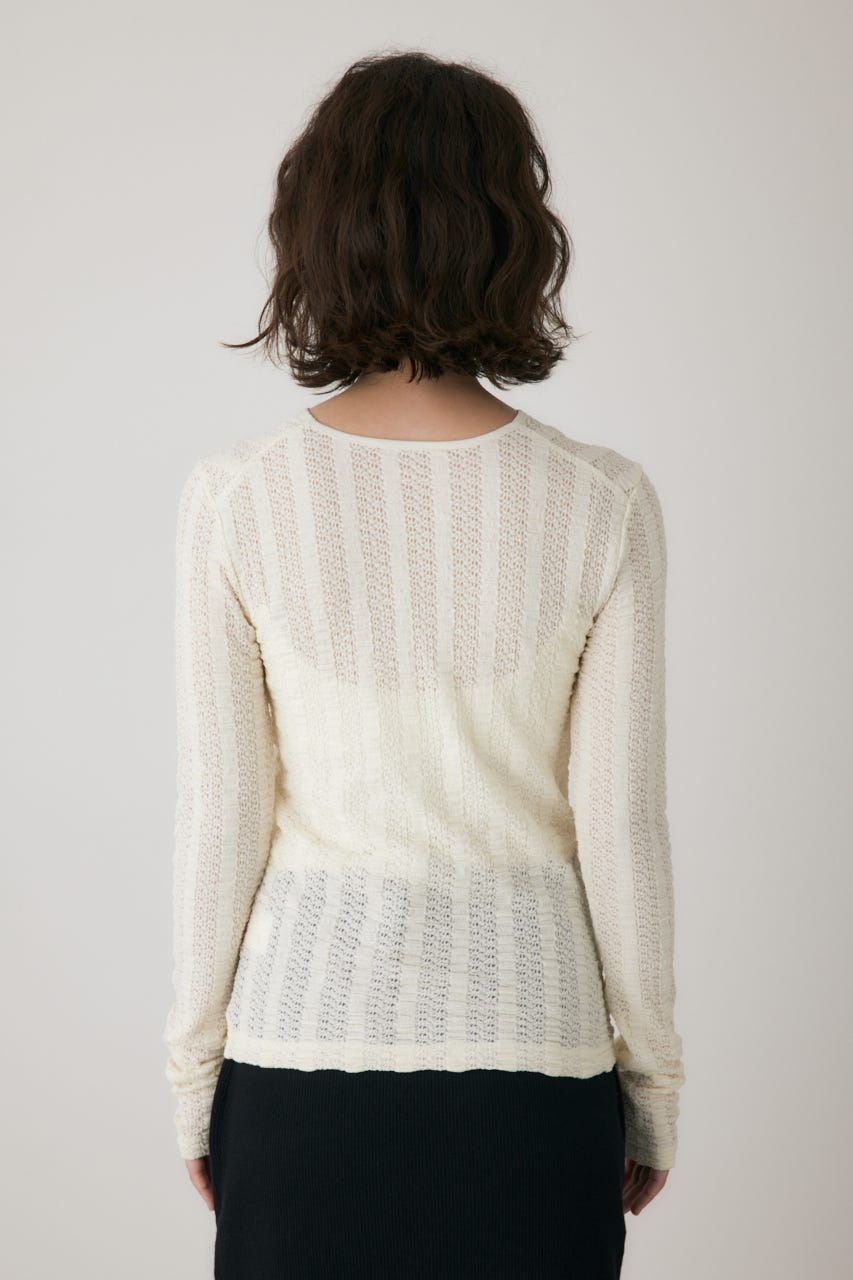 シャーリングデザイントップス O/WHT FREE