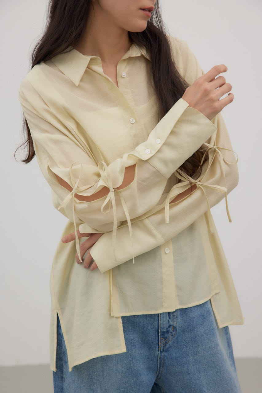 crie conforto | スリーブスラッシュシアーシャツ (シャツ