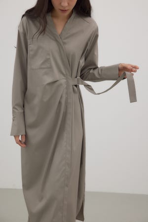 サイドバックルカシュクールワンピース