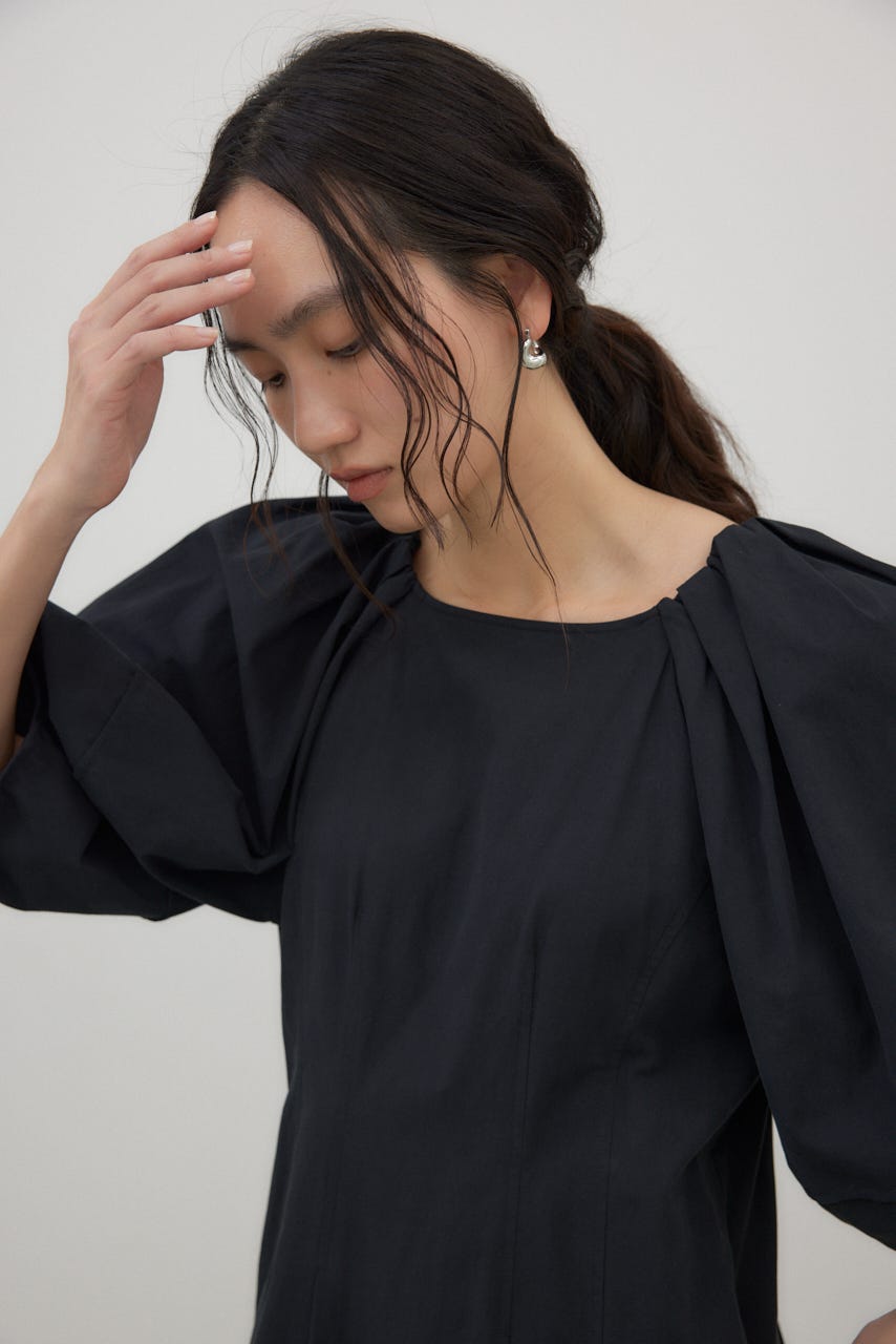 バルーンランタンワンピース BLK M