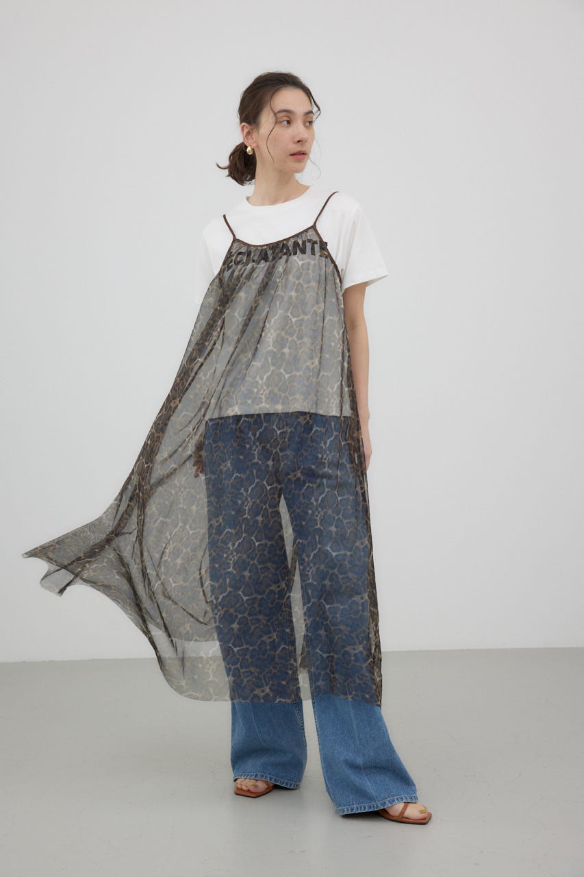 極美品✨ダイアグラム 24AW ハートレオパードワンピース ボウタイ 2way 24 AW NEW ARRIVAL Diagrm ハートレオパードプリントワンピース