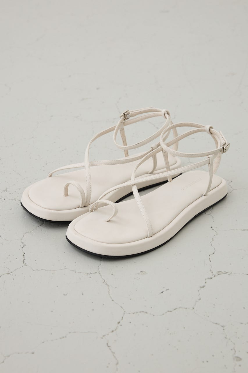 ナローストラップトングサンダル WHT M
