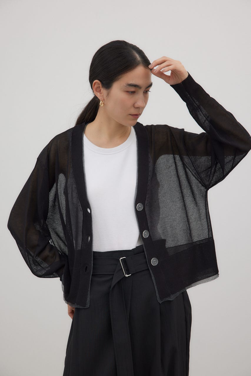 crie conforto | バックメッシュカーディガン (カーディガン