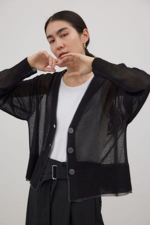 crie conforto | バックメッシュカーディガン (カーディガン