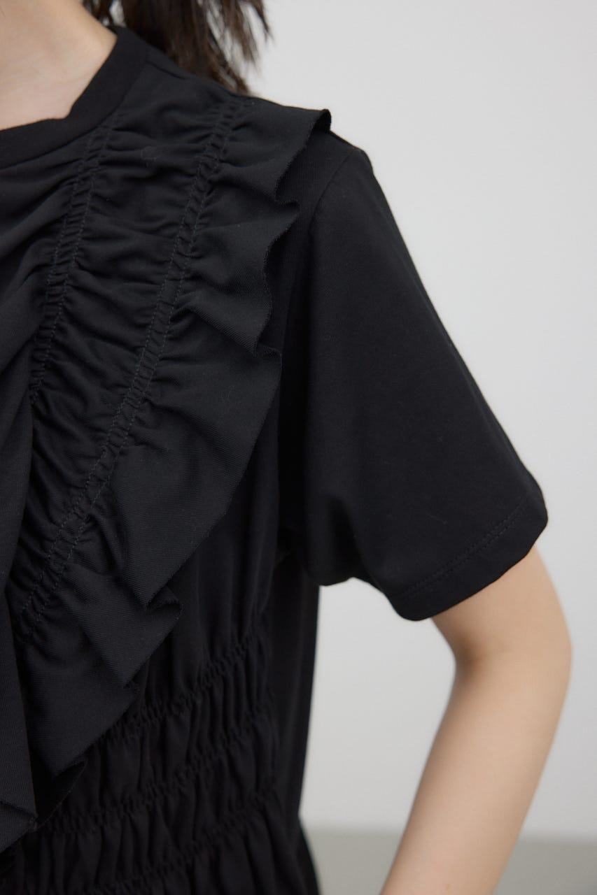 tシャツ フリルシャーリングプルオーバー レディース crie conforto | フリルシャーリングプルオーバー (Tシャツ