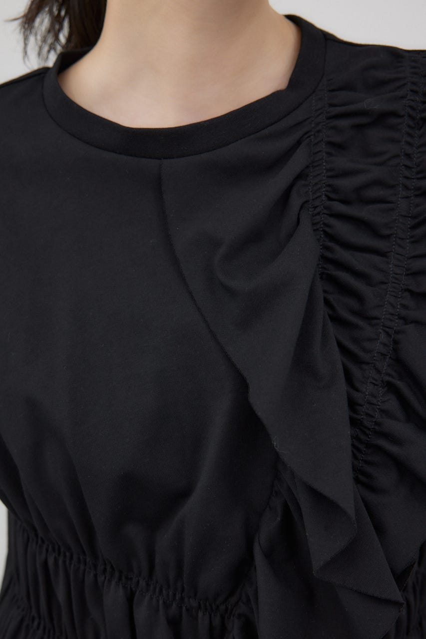 tシャツ フリルシャーリングプルオーバー レディース crie conforto | フリルシャーリングプルオーバー (Tシャツ