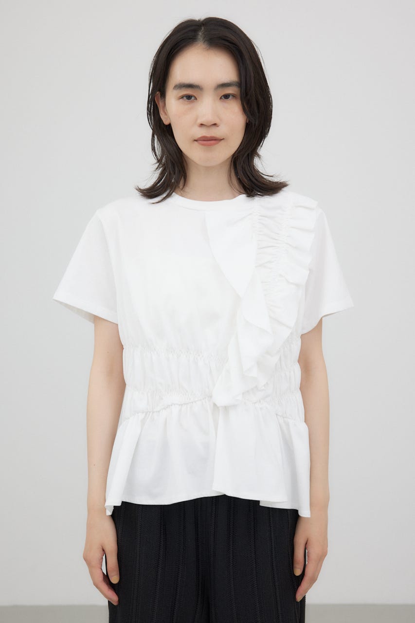 crie conforto | フリルシャーリングプルオーバー (Tシャツ