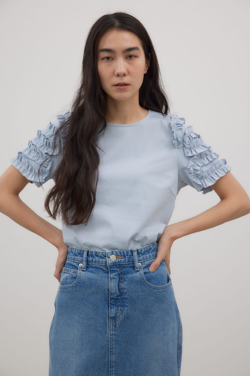 SOLOV◆長袖シャツ/FREE/ポリエステル/BLU JANNE - VISCOSE CADY VOLUME SLEEVE SHIRT – HARUNOBUMURATA