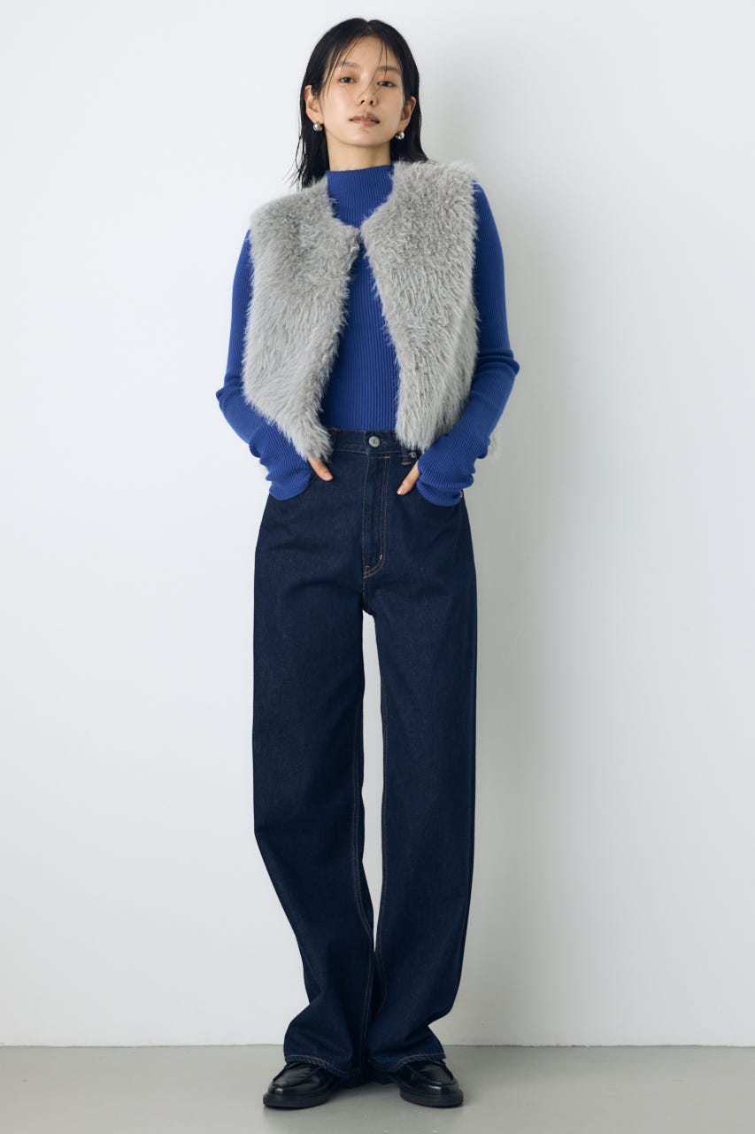 【WEB限定】フェイクファーベスト GRY FREE