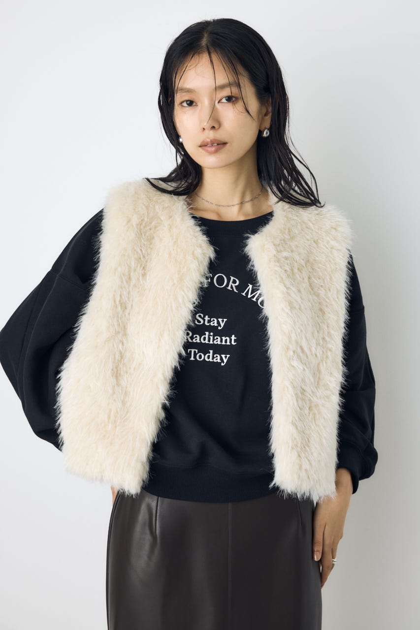 【WEB限定】フェイクファーベスト IVOY FREE