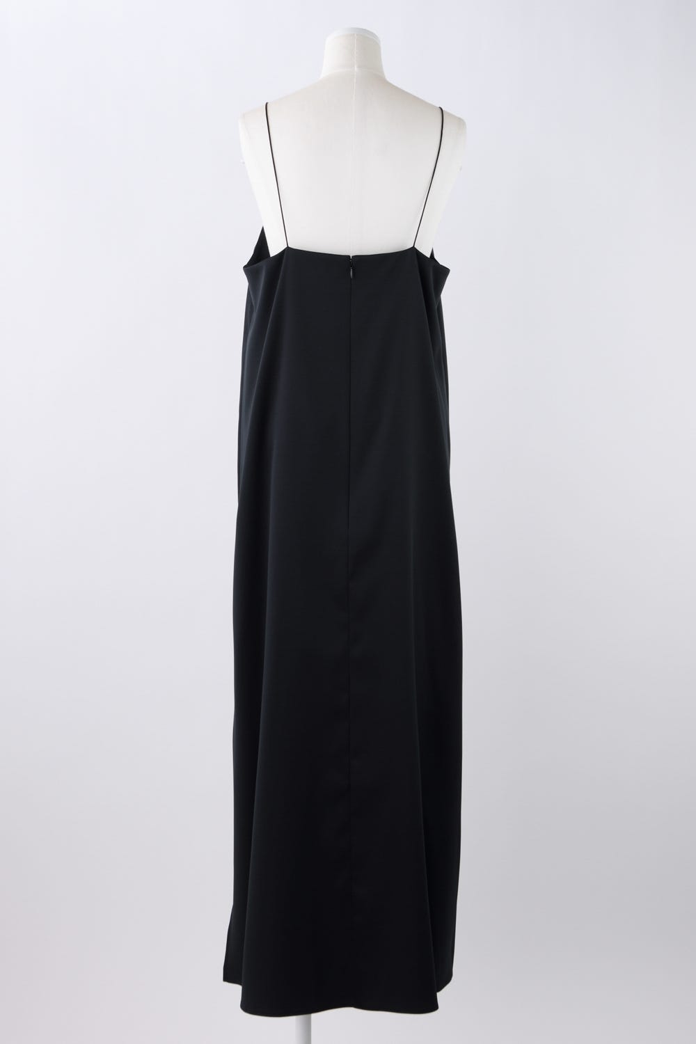 DRAWING SLIT SLIP-DRESS BLK 38