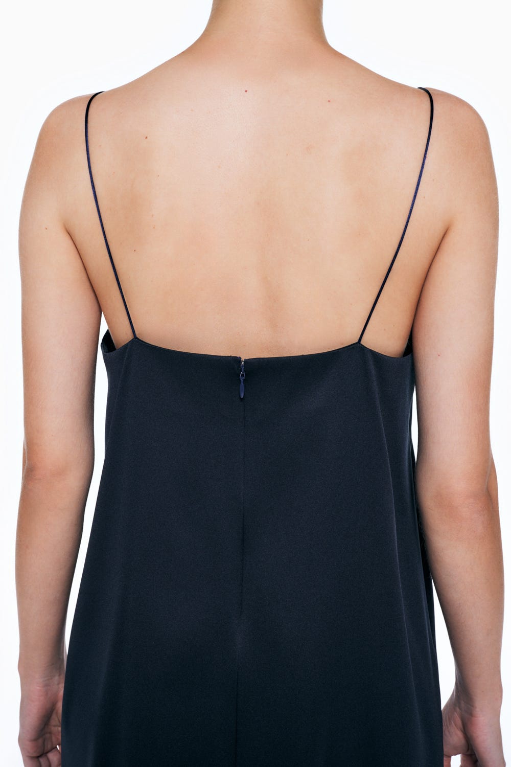 DRAWING SLIT SLIP-DRESS D/NVY 38