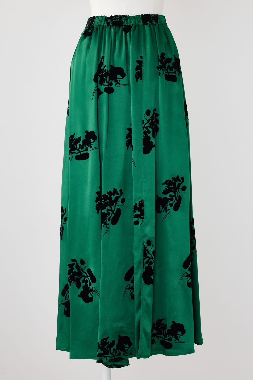 RANDOM‐SLIT SKIRT GRN 38