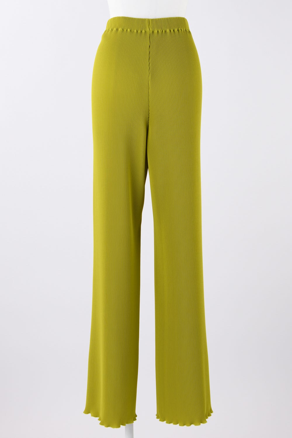 PLEATS FLARE‐HEM PANTS L/GRN 38