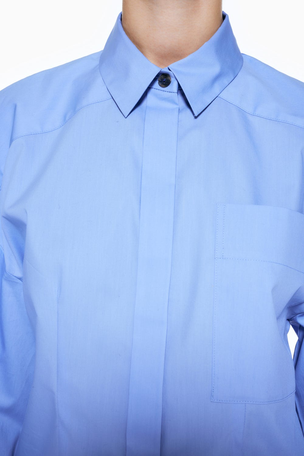 DROP WIDE-SLEEVE SHIRT L/BLU 38