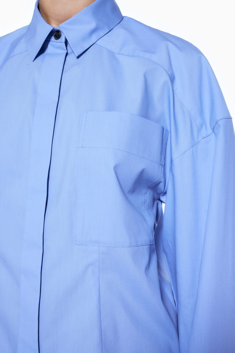 DROP WIDE-SLEEVE SHIRT L/BLU 38