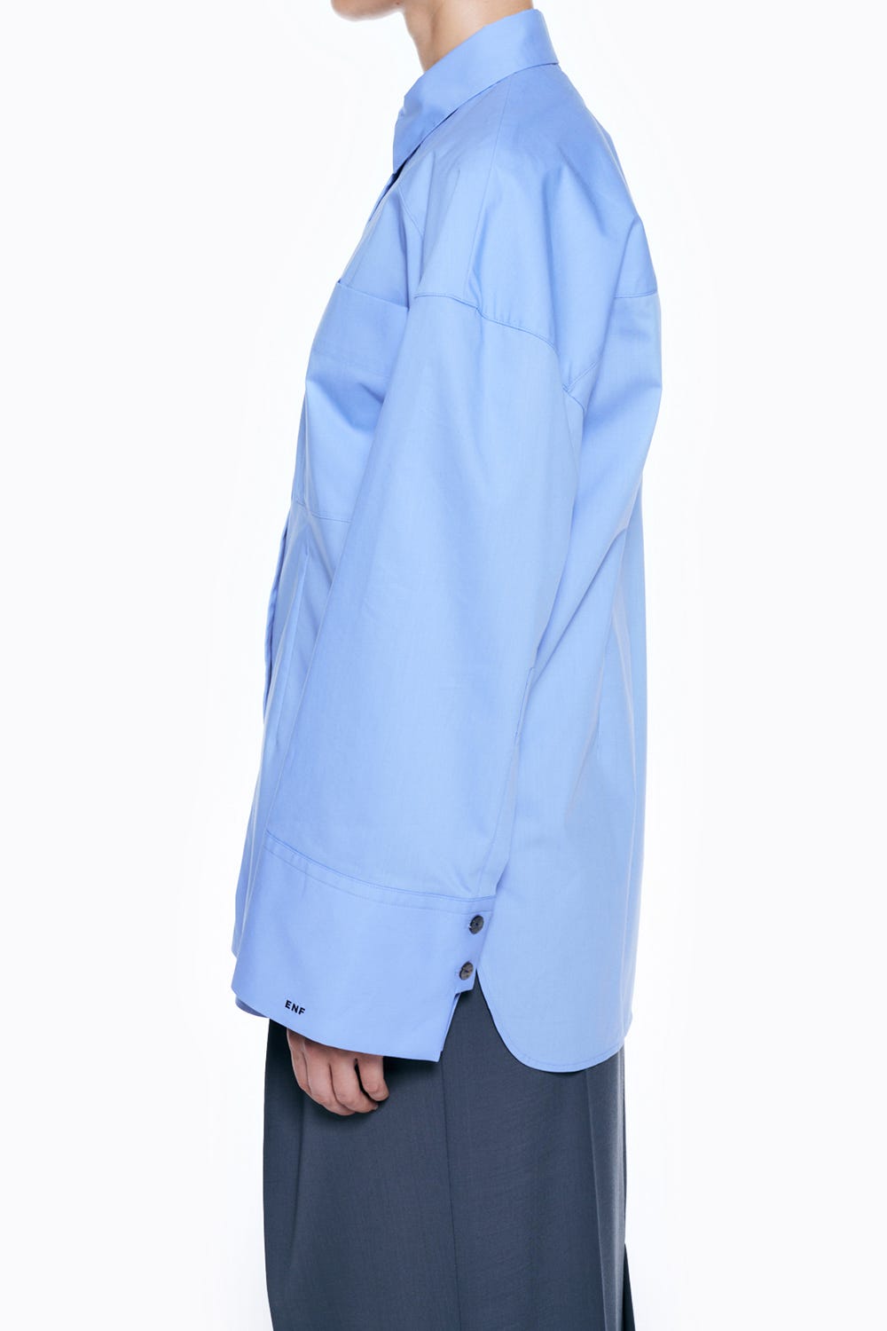 DROP WIDE-SLEEVE SHIRT L/BLU 38