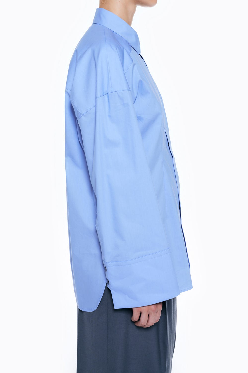 DROP WIDE-SLEEVE SHIRT L/BLU 38