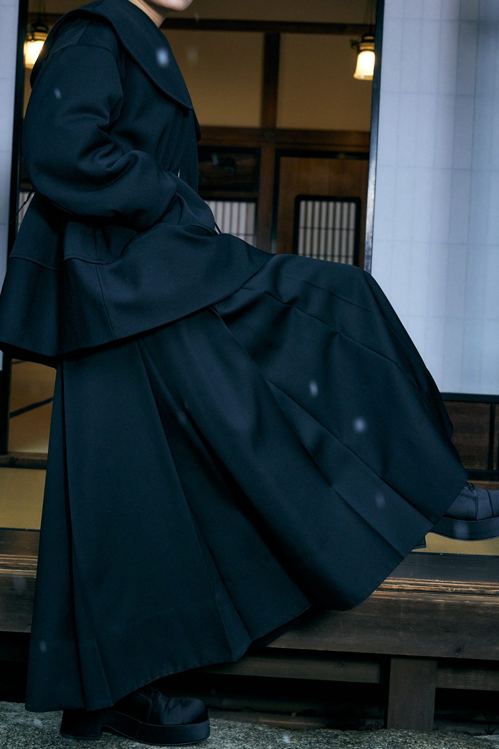 BOX TUCK SKIRT BLK 36