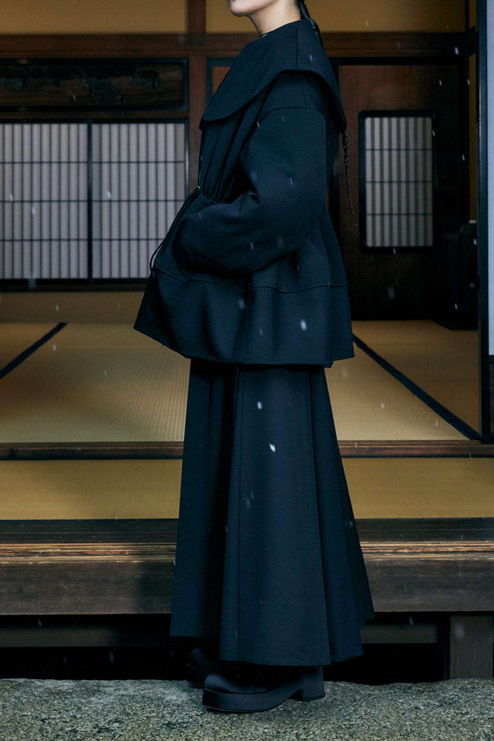 BOX TUCK SKIRT BLK 36