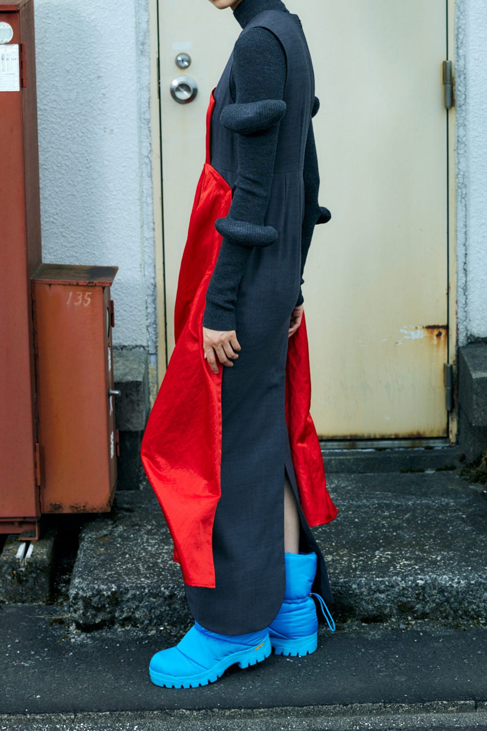 EMBROIDERED PATCH DRESS C.GRY 38