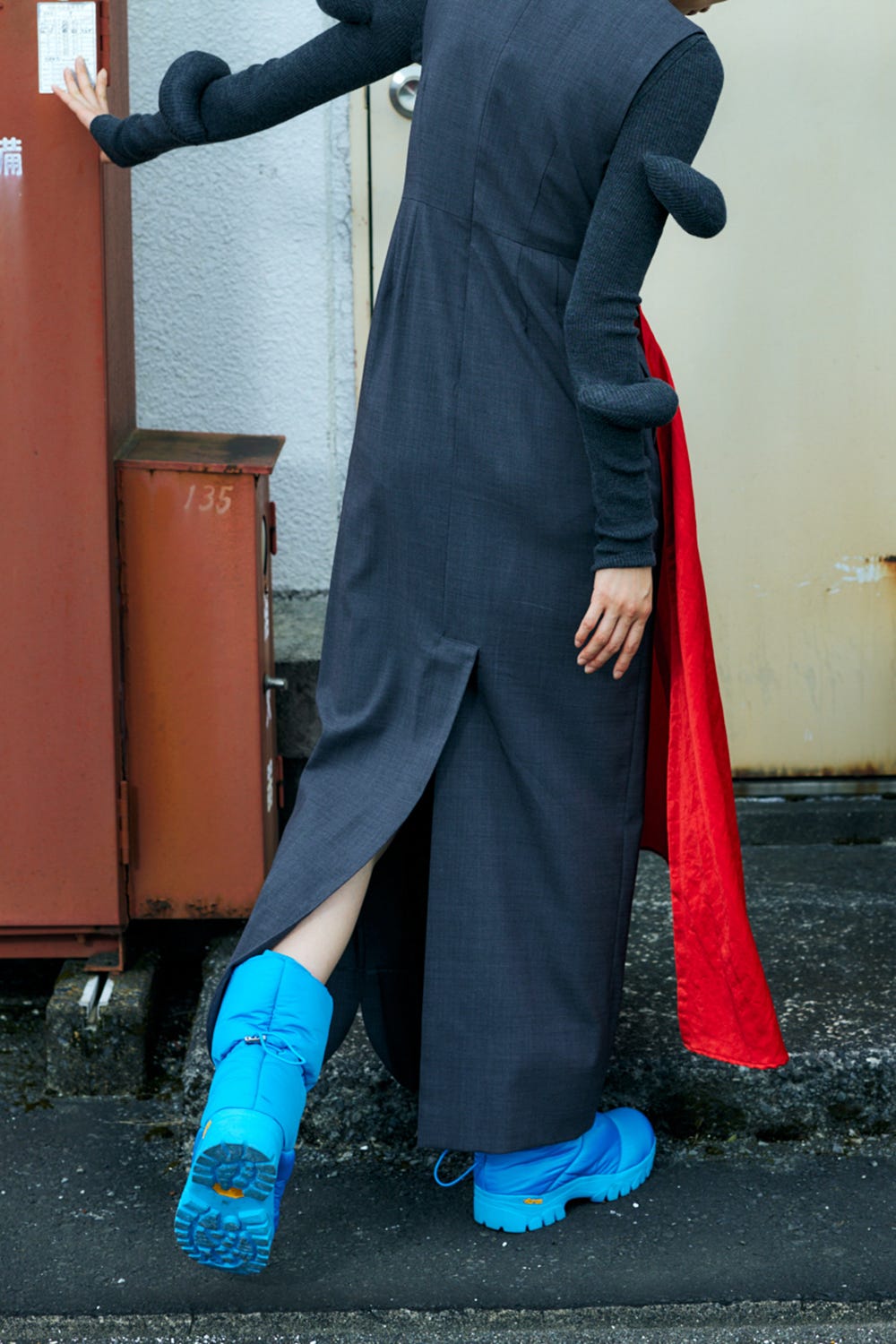 EMBROIDERED PATCH DRESS C.GRY 38