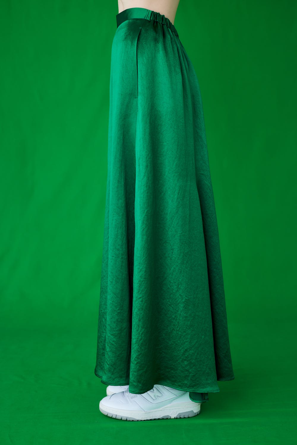 RANDOM-SLIT SKIRT GRN 36