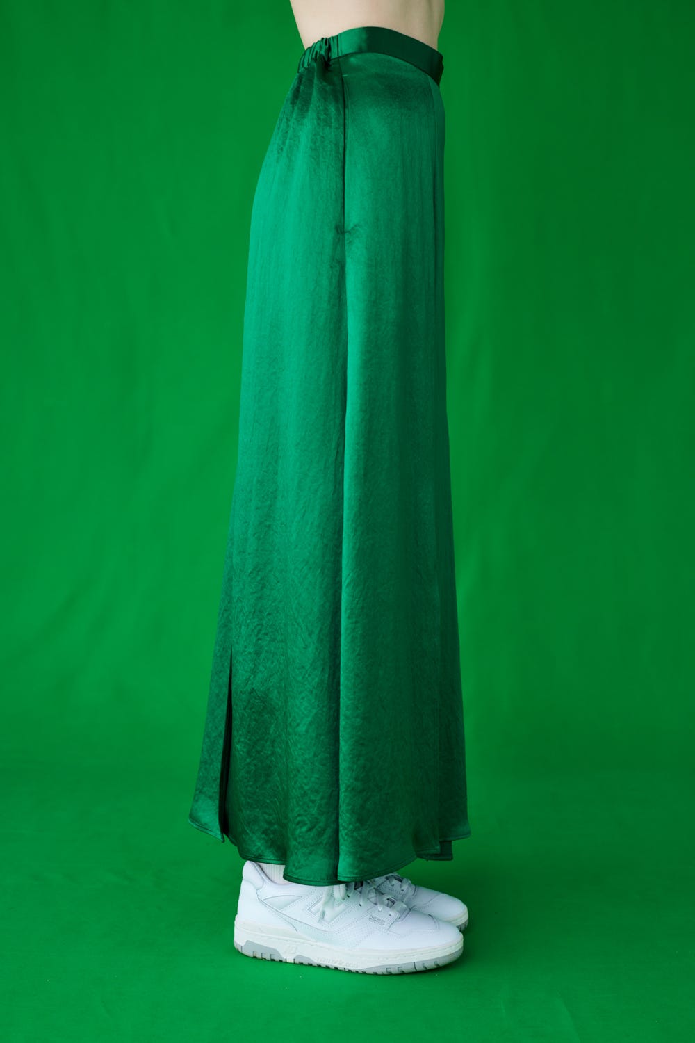 RANDOM-SLIT SKIRT GRN 36