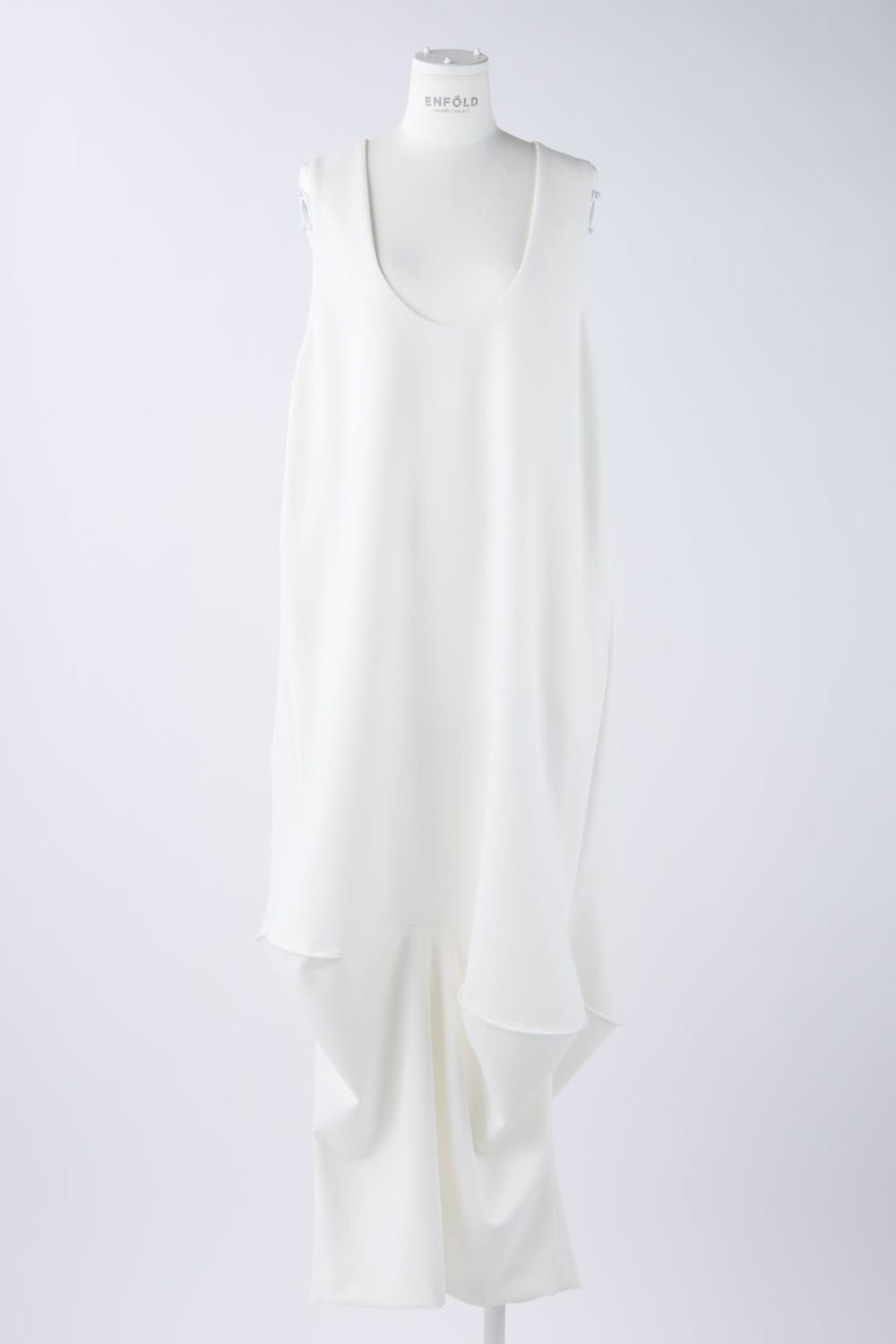 CURVE-DRAPE DRESS WHT 38